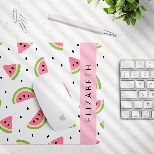 Pink Watermelons, Watermelon Seeds, Your Name Mouse Pad (Creator Uploaded)
