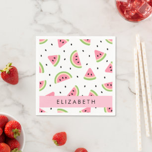Pink Watermelons, Watermelon Seeds, Your Name Napkin