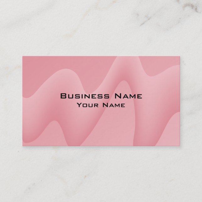 Pink Wave Abstract Image. Business Card (Front)