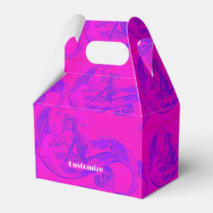pink wave mermaid candy tin favour box