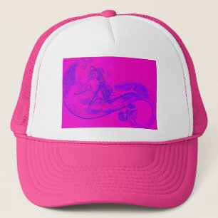 pink wave mermaid trucker hat