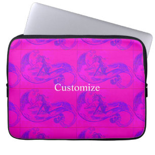 Pink Wave Mermaids Thunder_Cove Laptop Sleeve
