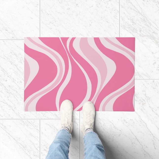 Pink Waves Door Mat (Indoor)