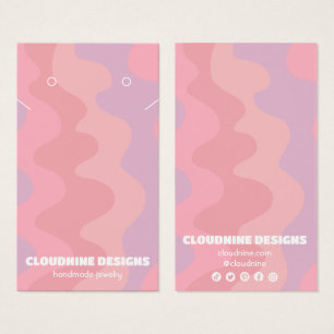 Pink Waves Earring Necklace Jewellery Display Card