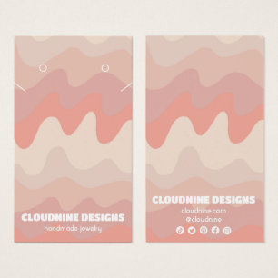 Pink Waves Earring Necklace Jewellery Display Card