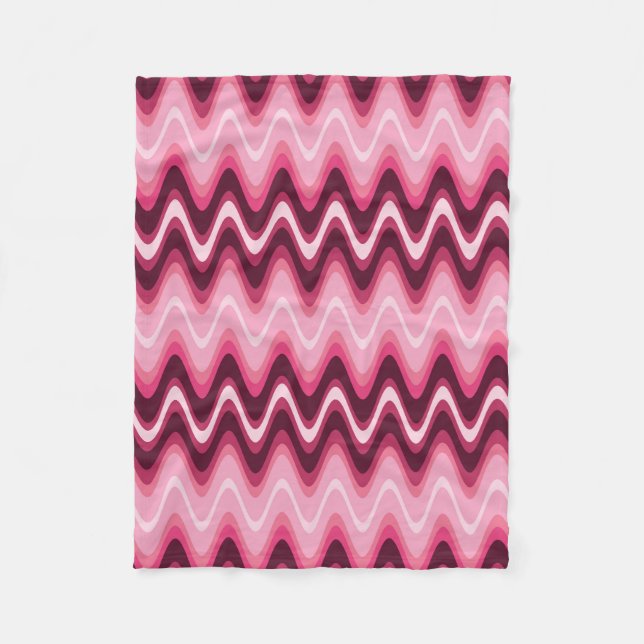 Pink Waves Fleece Blanket (Front)