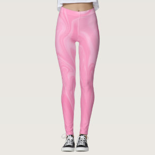 Pink Waves Painting Best minimal abstract art Leggings