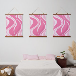 Pink Waves Triple Wall Tapestry Set