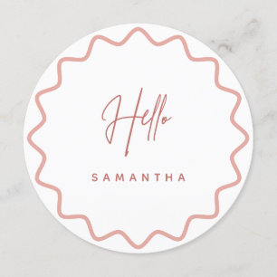 Pink Wavy Border Menu Card with Name