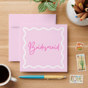 Pink Wavy Bridesmaid Proposal Envelope