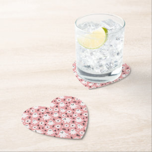 Pink Wavy Halloween Paper Coaster