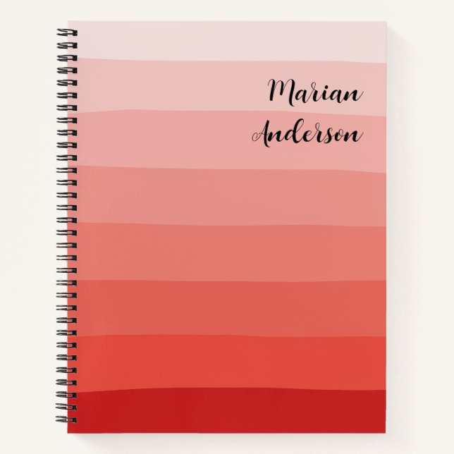 Pink Wavy Shades Personalised Text Notebook (Front)