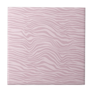 Pink Wavy Zebra Stripe Seamless Pattern Ceramic Tile