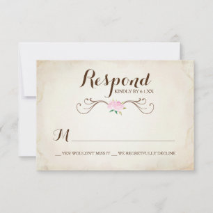 Pink We Got Married Deer Antler RSVP Card