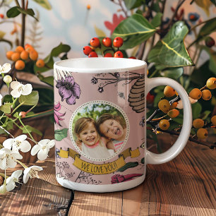 Pink We Love You Kids Photo & Name Royal Queen Bee Coffee Mug