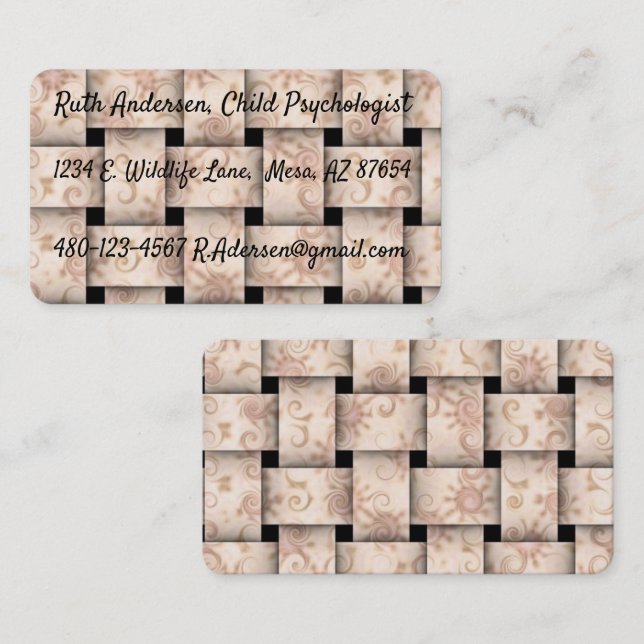 Pink weave business card (Front/Back)