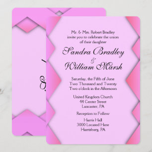 Pink Weave Wedding Invitation