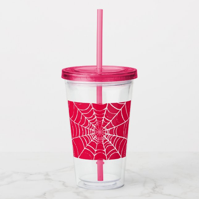 Pink Web Acrylic Tumbler (Front)