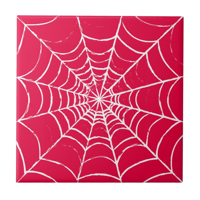 Pink Web Ceramic Tile (Front)