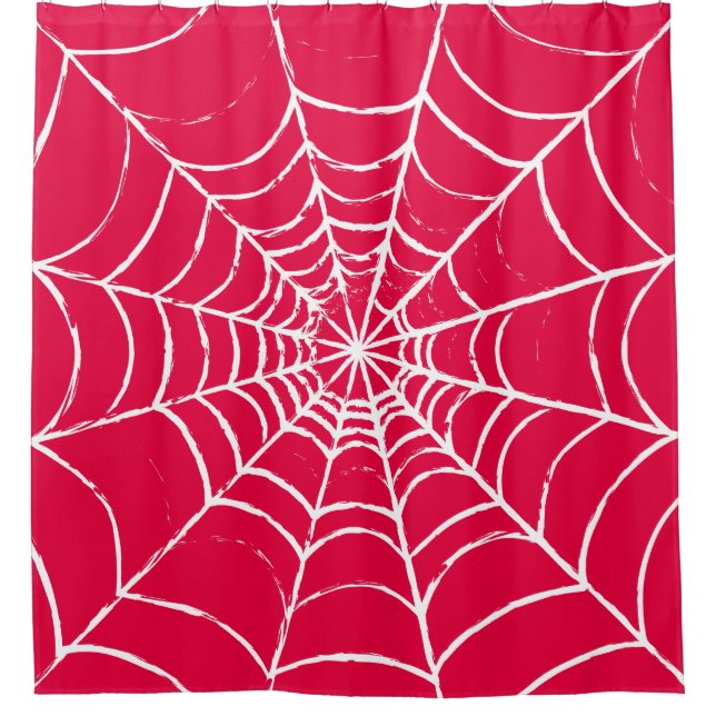 Pink Web Shower Curtain (Front)