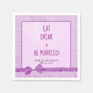 pink wedding bow border with framing napkin