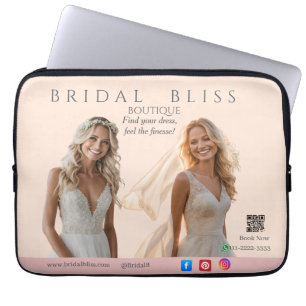 Pink Wedding BRIDAL BLISS Branding elegant relax Laptop Sleeve