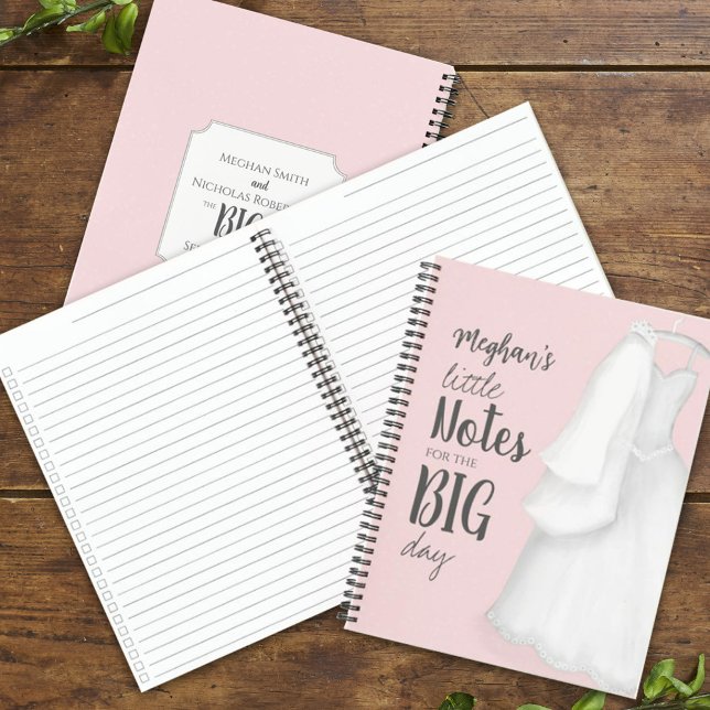 Pink Wedding Bride Planner Personalised Notebook (Pink watercolor wedding planner notebook. )