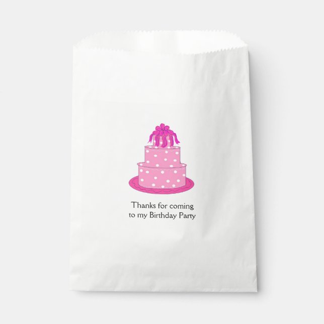Pink Wedding Cake Favour Bag (Front)