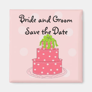 Pink Wedding Cake Save the Date Magnet