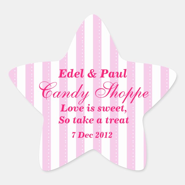Pink Wedding Candy Shoppe Sticker (Front)