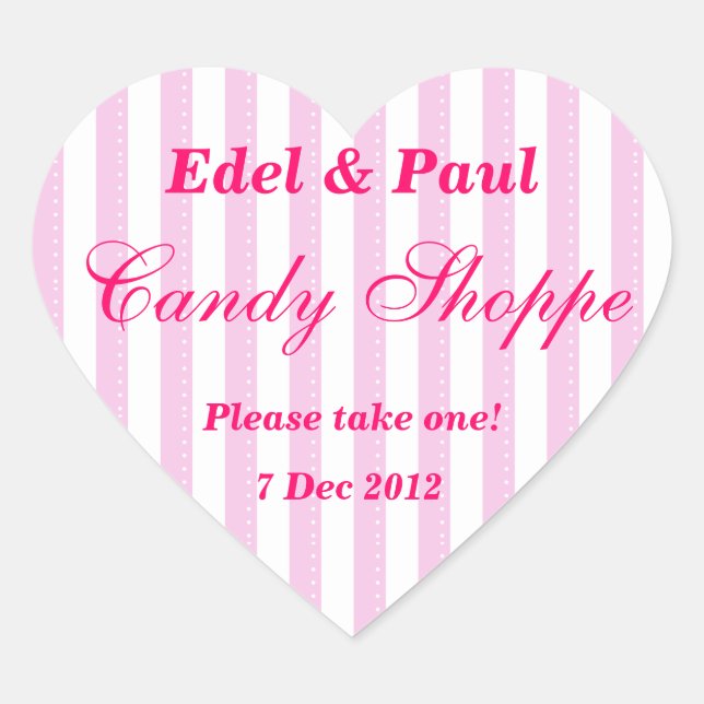 Pink Wedding Candy Shoppe Sticker (Front)