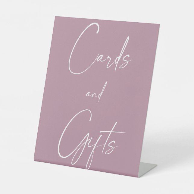 Pink Wedding Cards & Gifts Pedestal Sign (Front)