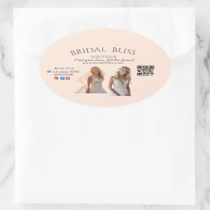 Pink Wedding Elegant Brides Dream of Love Romance  Oval Sticker