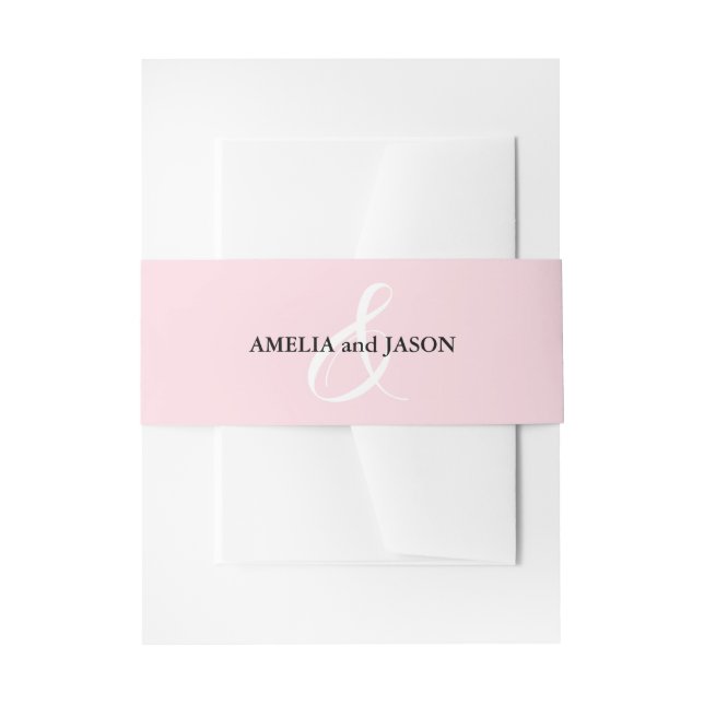 Pink Wedding Invitation Belly Band (Front Example)