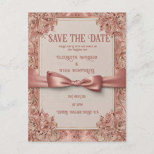Pink Wedding Invitation Postcard
