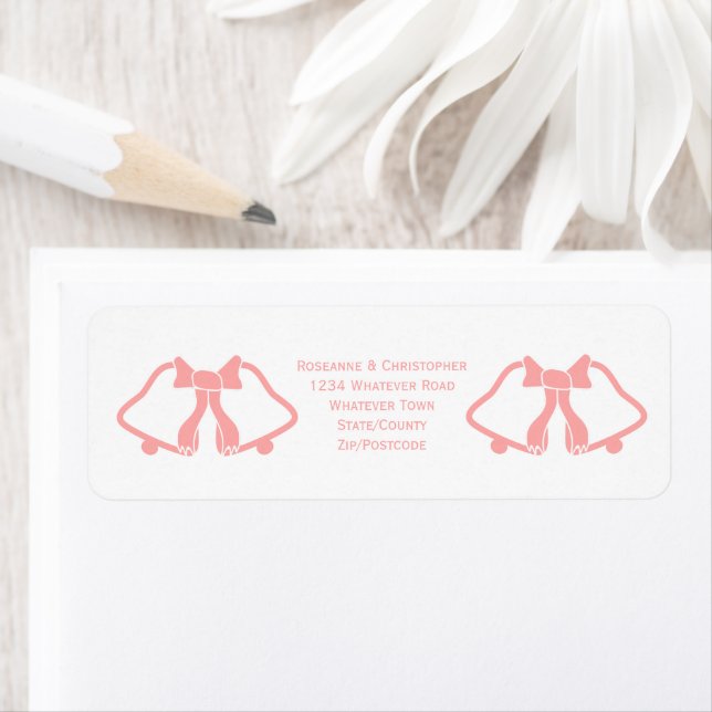 Pink Wedding Invitation Return Address Label (Insitu)