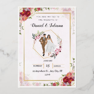 Pink Wedding Invitation Template Wedding Invite
