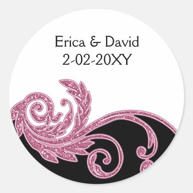 pink wedding label (Front)