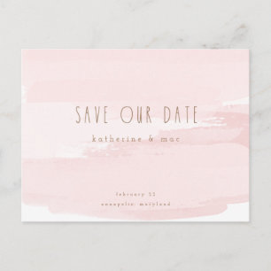 Pink Wedding Postcard Save our Date