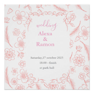 pink wedding poster