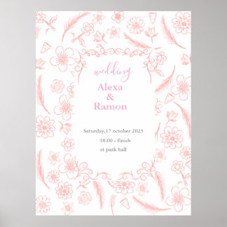 pink wedding poster