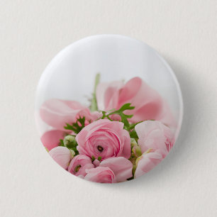 Pink Wedding Roses 6 Cm Round Badge