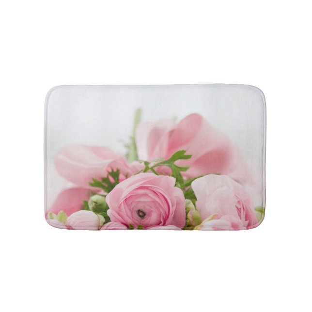 Pink Wedding Roses Bath Mat (Front)