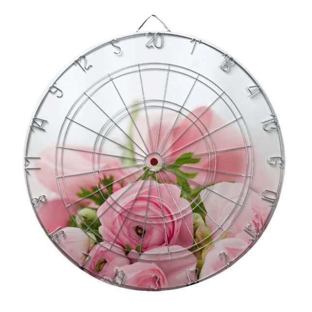 Pink Wedding Roses Dartboard (Front)