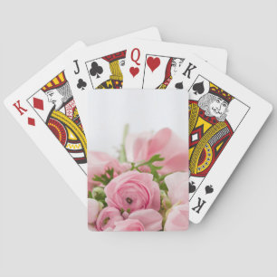 Pink Wedding Roses Playing Cards