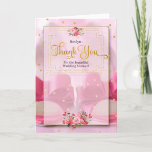 Pink Wedding Shoes Bridal Custom Thank You Card