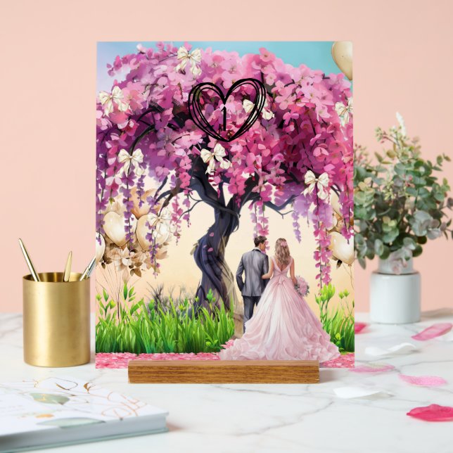 Pink Wedding Table Sign (Wedding)
