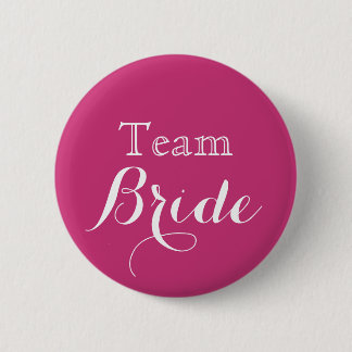 Pink Wedding Team Bride 6 Cm Round Badge