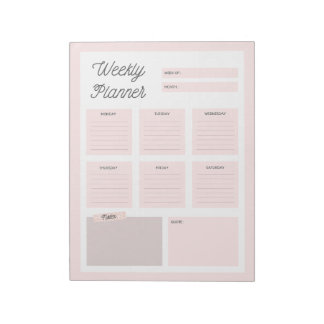 Pink Weekly Planner Notepad