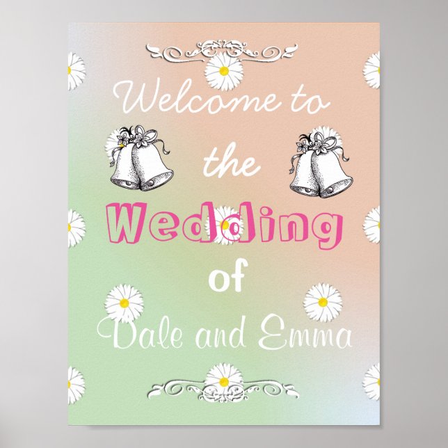 Pink Welcome to the Wedding of (Add Names) Poster (Front)